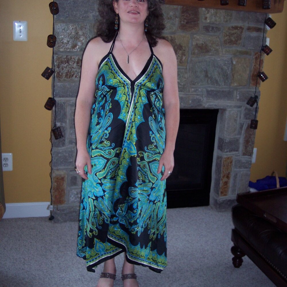 Pyramid Collection Handkerchief spaghetti strap dress one-size